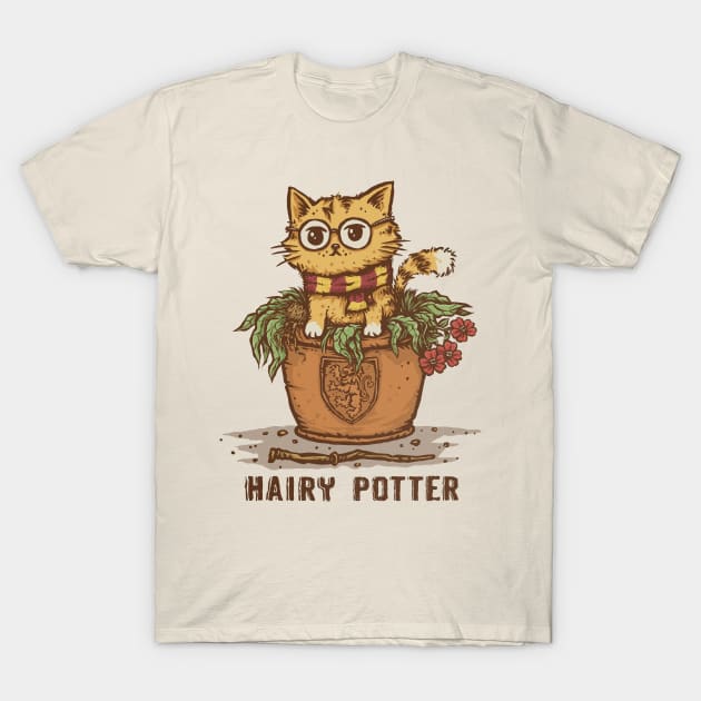 Hairy Cat in a Pot T-Shirt by kg07_shirts